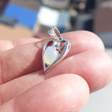 Heart Silver Opal Pendant, Sterling Silver Pendant, Multicolor Opal Pendant, oval shaped Opal, natural Opal