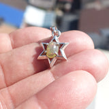 Star Silver Opal Pendant, Sterling Silver Pendant, Multicolor Opal Pendant, Star shaped Pendant