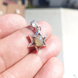 Star Silver Opal Pendant, Sterling Silver Pendant, Multicolor Opal Pendant, Star shaped Pendant