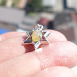 Star Silver Opal Pendant, Sterling Silver Pendant, Multicolor Opal Pendant, Star shaped Pendant