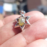 Star Silver Opal Pendant, Sterling Silver Pendant, Multicolor Opal Pendant, Star shaped Pendant