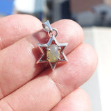 Star Silver Opal Pendant, Sterling Silver Pendant, Multicolor Opal Pendant, Star shaped Pendant