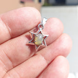 Star Silver Opal Pendant, Sterling Silver Pendant, Multicolor Opal Pendant, Star shaped Pendant