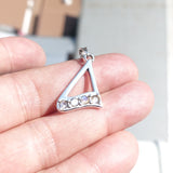 Harp shaped Natural Moonstone Pendant, Sterling Silver Pendant, Triangle shaped pendant, 4 Moonstone Pendant