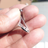 Harp shaped Natural Moonstone Pendant, Sterling Silver Pendant, Triangle shaped pendant, 4 Moonstone Pendant