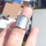 Minimalist Silver Ring, Sterling Silver Ring, handmade silver ring, unique design, wide band Ring, gift for her - flexible Size 7.5