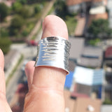 Minimalist Silver Ring, Sterling Silver Ring, handmade silver ring, unique design, wide band Ring, gift for her - flexible Size 7.5