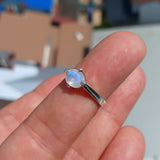 Moonstone Silver Ring, oval cut Moonstone Ring, Sterling Silver Ring, oval shaped Ceylon Moonstone, handmade ring - Size 6.5