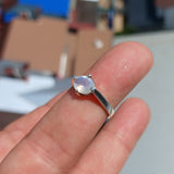 Moonstone Silver Ring, oval cut Moonstone Ring, Sterling Silver Ring, oval shaped Ceylon Moonstone, handmade ring - Size 6.5