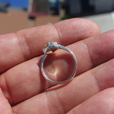 Natural Opal Ring, Sterling Silver Ring, Solitaire Ring, Triangle shaped Opal, handmade Opal Ring, unique design, gift for her - Size 6.5