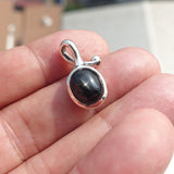 Black Diopside Pendant, Black Star Pendant, Art Pendant, Sterling Silver Pendant, Black Star Diopside Charm, Black Star Diopside, 4 rays star