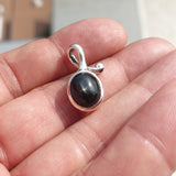 Black Diopside Pendant, Black Star Pendant, Art Pendant, Sterling Silver Pendant, Black Star Diopside Charm, Black Star Diopside, 4 rays star