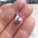 Emerald Silver Pendant, Sterling Silver Pendant, Green Emerald Pendant, Emerald Pendant, natural Emerald Pendant