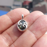 Black Star Sapphire Pendant, Black Sapphire Pendant, Art Pendant, Sterling Silver Pendant, 6 Rays Black Star Sapphire Charm