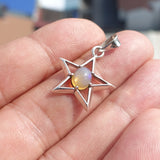 Star Opal Pendant, Sterling Silver Pendant, Multicolor Opal Pendant, Star shaped Pendant, natural Opal