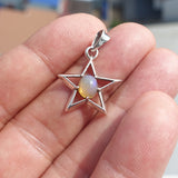 Star Opal Pendant, Sterling Silver Pendant, Multicolor Opal Pendant, Star shaped Pendant, natural Opal