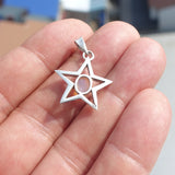 Star Opal Pendant, Sterling Silver Pendant, Multicolor Opal Pendant, Star shaped Pendant, natural Opal