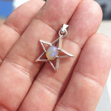 Star Opal Pendant, Sterling Silver Pendant, Multicolor Opal Pendant, Star shaped Pendant, natural Opal