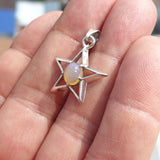 Star Opal Pendant, Sterling Silver Pendant, Multicolor Opal Pendant, Star shaped Pendant, natural Opal