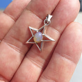 Star Opal Pendant, Sterling Silver Pendant, Multicolor Opal Pendant, Star shaped Pendant, natural Opal