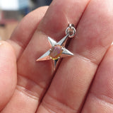 Star Silver Opal Pendant, Sterling Silver Pendant, Multicolor Opal Pendant, Star shaped Pendant, natural Opal