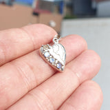 Natural Moonstone Pendant, Sterling Silver Pendant, Heart pendant, 4 Moonstone Pendant, round Moonstones, moonstone Charm