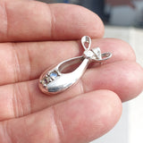 Natural Moonstone Pendant, Sterling Silver Pendant, Loop shaped pendant, 2 Moonstone Pendant, round Moonstones, moonstone Charm