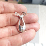 Natural Moonstone Pendant, Sterling Silver Pendant, Loop shaped pendant, 2 Moonstone Pendant, round Moonstones, moonstone Charm