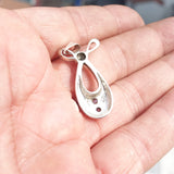 Natural Moonstone Pendant, Sterling Silver Pendant, Loop shaped pendant, 2 Moonstone Pendant, round Moonstones, moonstone Charm