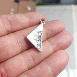 Natural Moonstone Pendant, Sterling Silver Pendant, Triangle shaped pendant, 4 Moonstone Pendant, moonstone Silver Charm