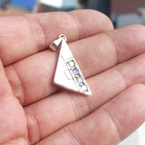 Natural Moonstone Pendant, Sterling Silver Pendant, Triangle shaped pendant, 4 Moonstone Pendant, moonstone Silver Charm