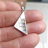 Natural Moonstone Pendant, Sterling Silver Pendant, Triangle shaped pendant, 4 Moonstone Pendant, moonstone Silver Charm