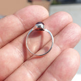 Red Garnet Ring, Sterling Silver Ring, Solitaire Ring with red Garnet Cabochon, handmade silver ring, Minimalist design, gift for her - Size 7