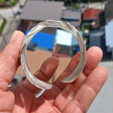 Extra wide Hand Crafted Sterling Silver Bracelet / Bangle with many Leafs