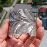 Extra wide Hand Crafted Sterling Silver Bracelet / Bangle with many Leafs
