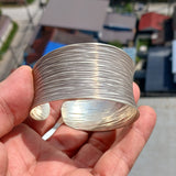 Minimalist Bracelet, Engraved Sterling Silver Bracelet, Extra wide Bracelet, Hand Crafted Sterling Silver Bracelet / Bangle