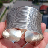 Minimalist Silver Bracelet, Sterling Silver Bracelet, Extra wide Bracelet, Hand Crafted Sterling Silver Bracelet / Bangle