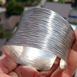 Minimalist Silver Bracelet, Sterling Silver Bracelet, Extra wide Bracelet, Hand Crafted Sterling Silver Bracelet / Bangle
