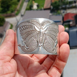 Butterfly Silver Bracelet, Minimalist Sterling Silver Bracelet, Extra wide Bracelet, Hand Crafted Sterling Silver Bracelet / Bangle