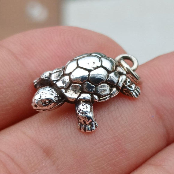 Turtle Silver Pendant Sterling Silver Tortoise Pendant Excellent Details hallmarked 925