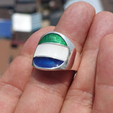 Sierra Leone Flag Ring, Sterling Silver Ring, Pinky Ring, Flag of Sierra Leone, Sport Event Outfit, Fan Apparel, Mens Silver Ring, Gift for Fans, Sierra Leone Flag