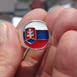Slovakian Flag Ring, Sterling Silver Ring, Pinky Ring, Flag of Slovakia, Sport Event Outfit, Fan Apparel, Mens Silver Ring, Gift for Fans, Slovakia Flag