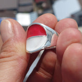 Indonesian Flag Ring, Sterling Silver Ring, Pinky Ring, Flag of Indonesia, Sport Event Outfit, Fan Apparel, Mens Silver Ring, Gift for Fans, Indonesia Flag