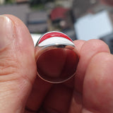 Indonesian Flag Ring, Sterling Silver Ring, Pinky Ring, Flag of Indonesia, Sport Event Outfit, Fan Apparel, Mens Silver Ring, Gift for Fans, Indonesia Flag