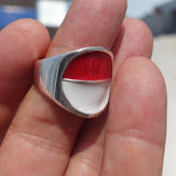 Indonesian Flag Ring, Sterling Silver Ring, Pinky Ring, Flag of Indonesia, Sport Event Outfit, Fan Apparel, Mens Silver Ring, Gift for Fans, Indonesia Flag