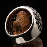 Red Garnet Ring, Sterling Silver Ring, Sphere Ring with 86 Stones of 3 mm red Garnets, handmade gemstone ring, Unique design, hallmarked 925