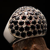 Red Garnet Ring, Sterling Silver Ring, Sphere Ring with 86 Stones of 3 mm red Garnets, handmade gemstone ring, Unique design, hallmarked 925