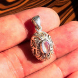 Moonstone Pendant, Sterling Silver Pendant, Gemstone Pendant, oval shaped Ceylon Moonstone and 18 CZ, Gift for Her, Unique Design, Handmade