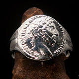 Ancient Coin Ring, Roman Coin Ring, Men's Sterling Silver Ring, ancient Roman Pinky Ring, Coin Ring, Antonius Pius Ring, Roman Coin Ring