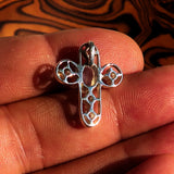 Moonstone Pendant, Sterling Silver Pendant, Cross pendant, Crucifix Pendant, oval shaped Ceylon Moonstone and 5 CZ, moonstone necklace, gift